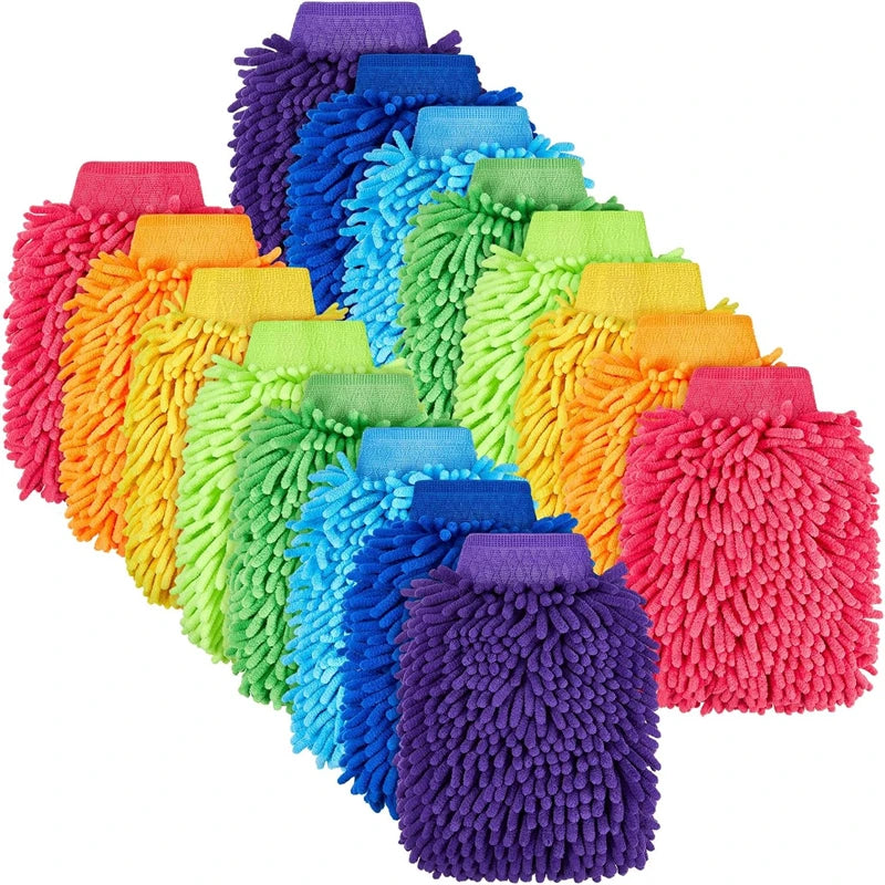 1 gant en peluche chenille pour le nettoyage de la voiture