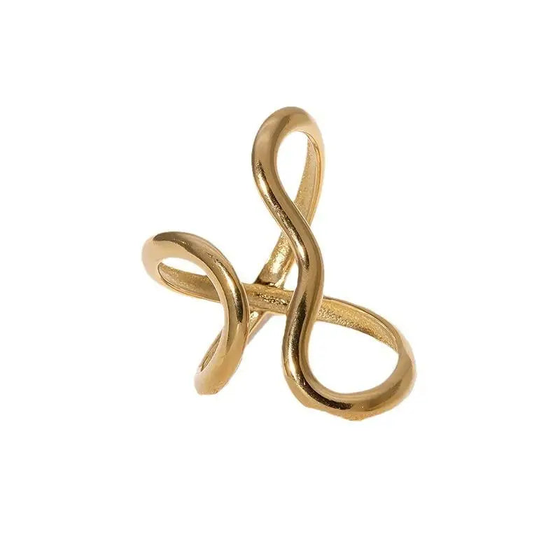 Bague ouverte tendance en acier inoxydable