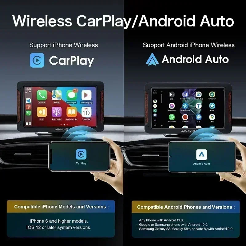 New CarPlay ai Box Wireless Android Auto & Apple Carplay 3in1 Multimedia Adapter Built-in Netflix YouTube 5G WIfi Plug & Play