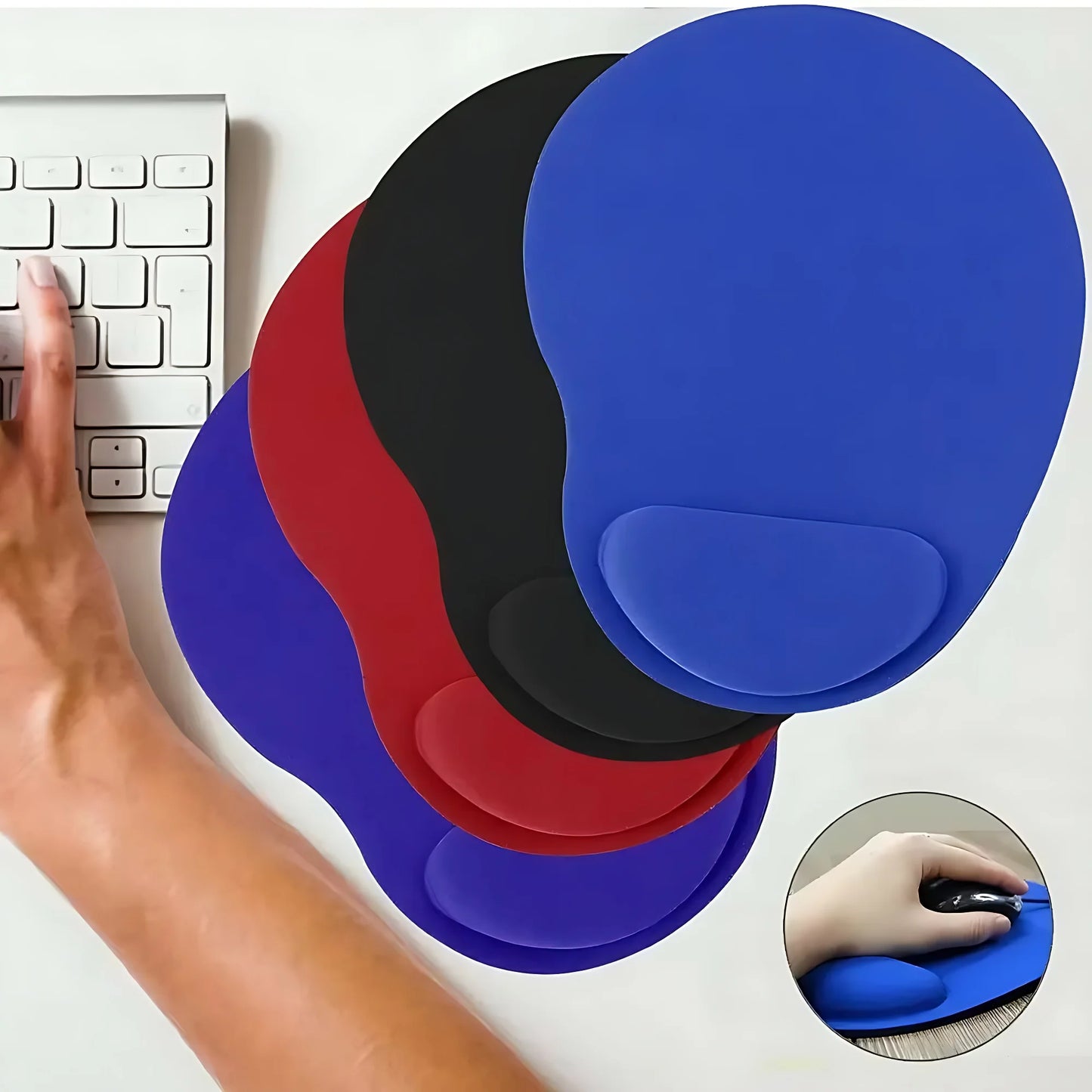Tapis de souris ergonomique avec repose-poignet confortable et antidérapant, doux et confortable pour ordinateur portable
