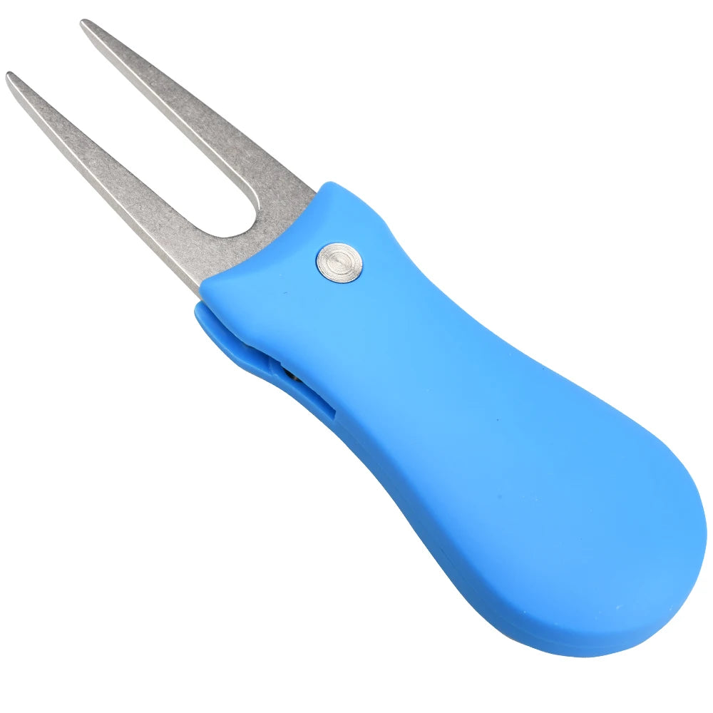 1PC Golf Divot Repair Tool With Ball Marker Pitch Mark Fork Golf Pitchfork Golf Accessories Foldable Divot Repair Tool