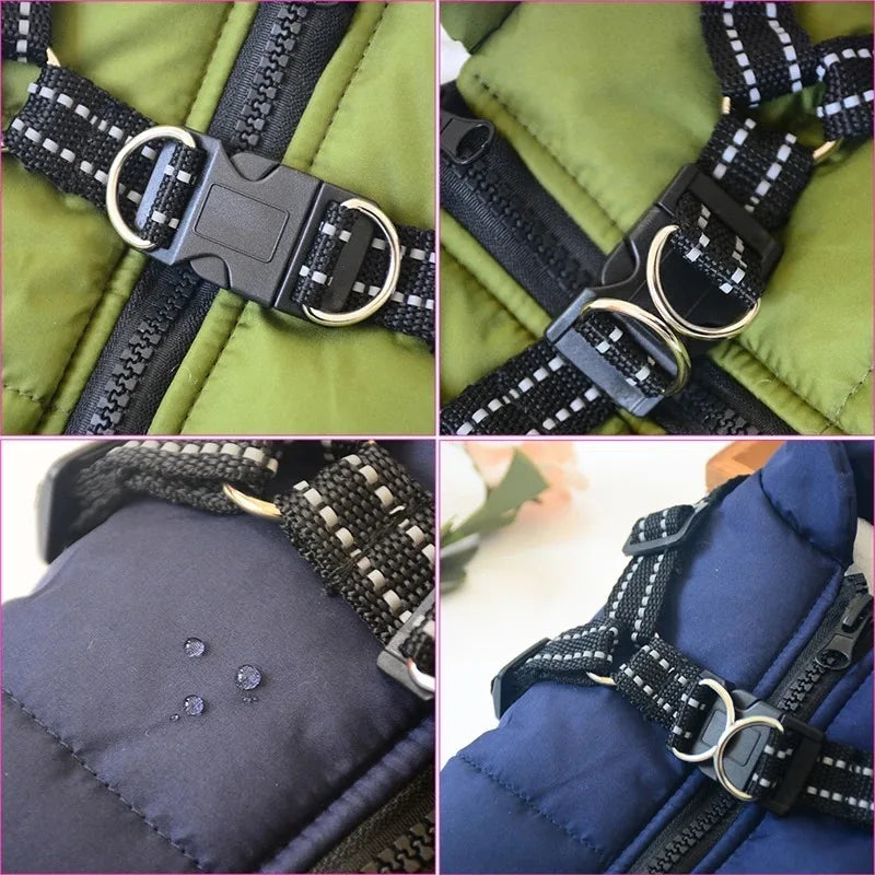 Veste pour chien avec harnais, vêtements d'hiver chauds pour chien, manteau imperméable pour petit chien, chihuahua, bouledogue français