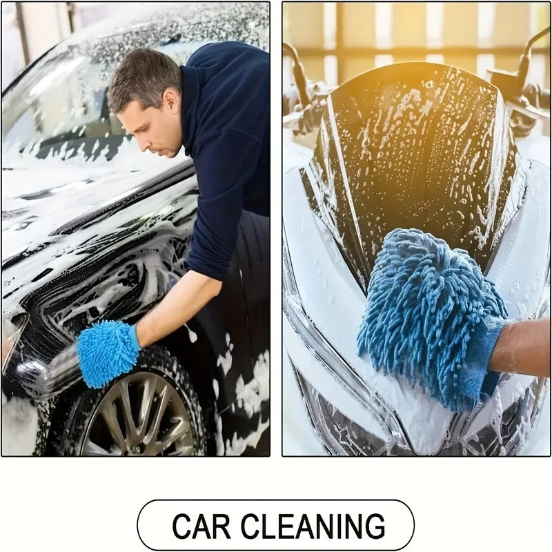 1 gant en peluche chenille pour le nettoyage de la voiture