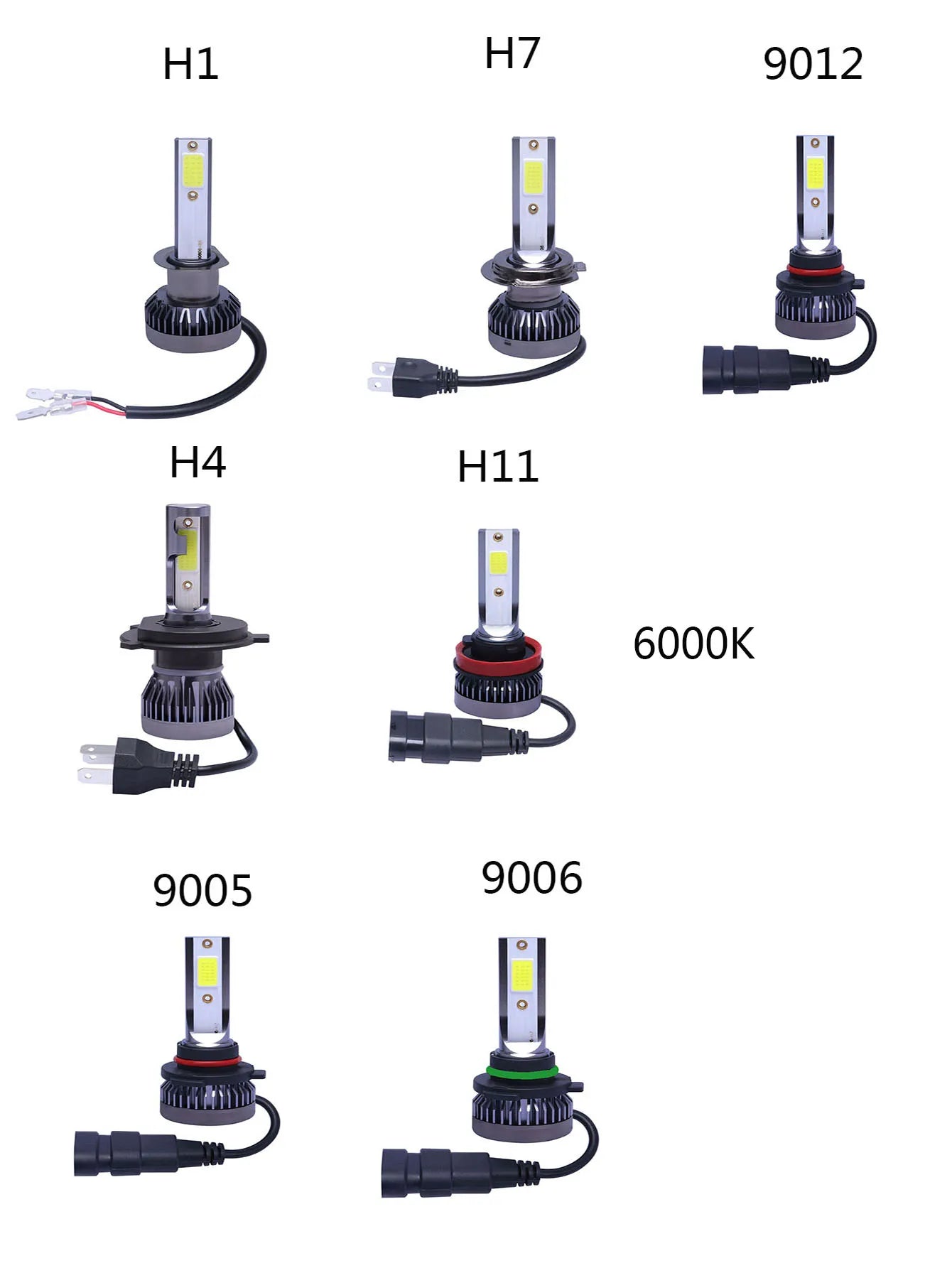 Lot de 2 mini ampoules LED H7 H4