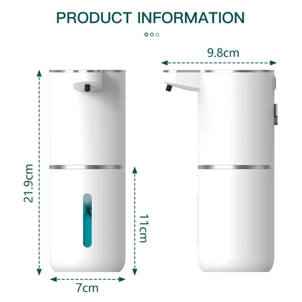 Automatic Touchless Foaming Soap Dispenser 380ml 4 Level Adjustable USB Rechargeable Electric Wall Mounted for Bathroom Kitchen