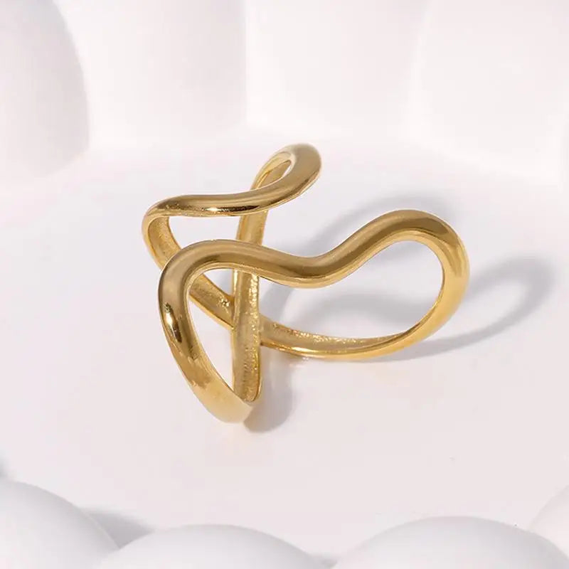 Bague ouverte tendance en acier inoxydable