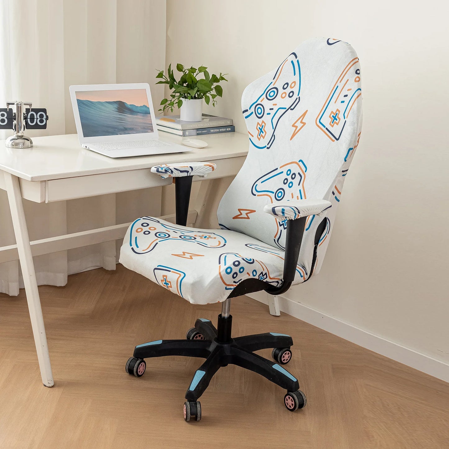 Housse de chaise de jeu en velours, douce et élastique, en élasthanne, extensible et rotative