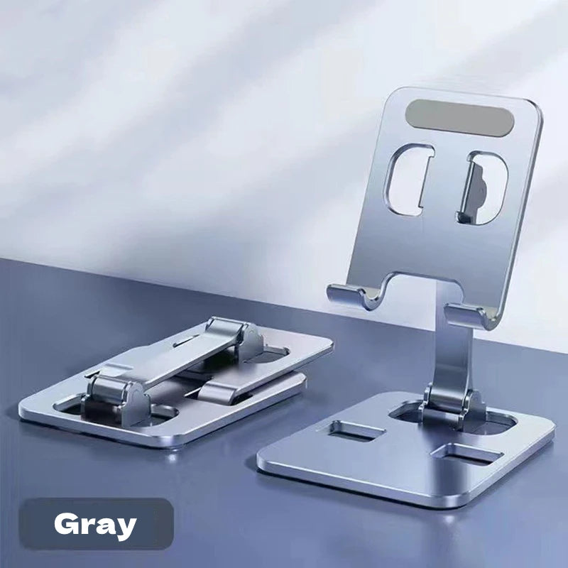 All Metal Aluminum 360 Rotation Mobile Phone Holder Universal Bracket Folding Double Shaft Design Stable Anti Fall