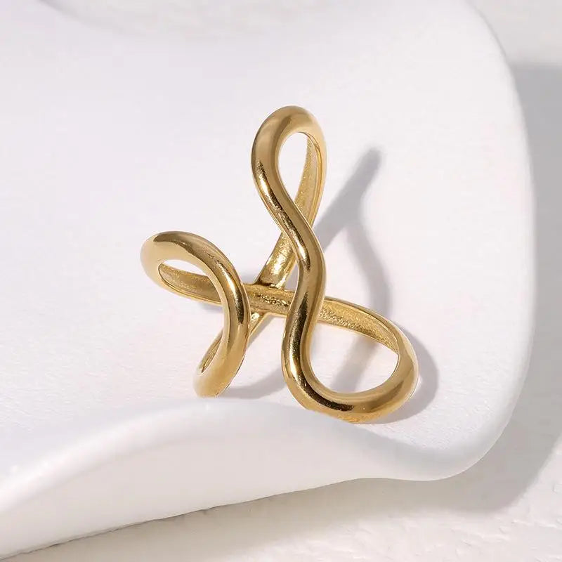 Bague ouverte tendance en acier inoxydable