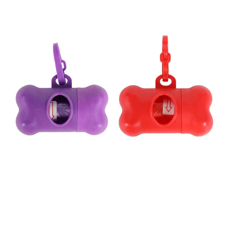 Poubelle pour animaux de compagnie en plastique en forme d'os, outil portable, sac de nettoyage spécial pour chiens sortant, facile à retirer, fournitures pour chiens, sac à crottes