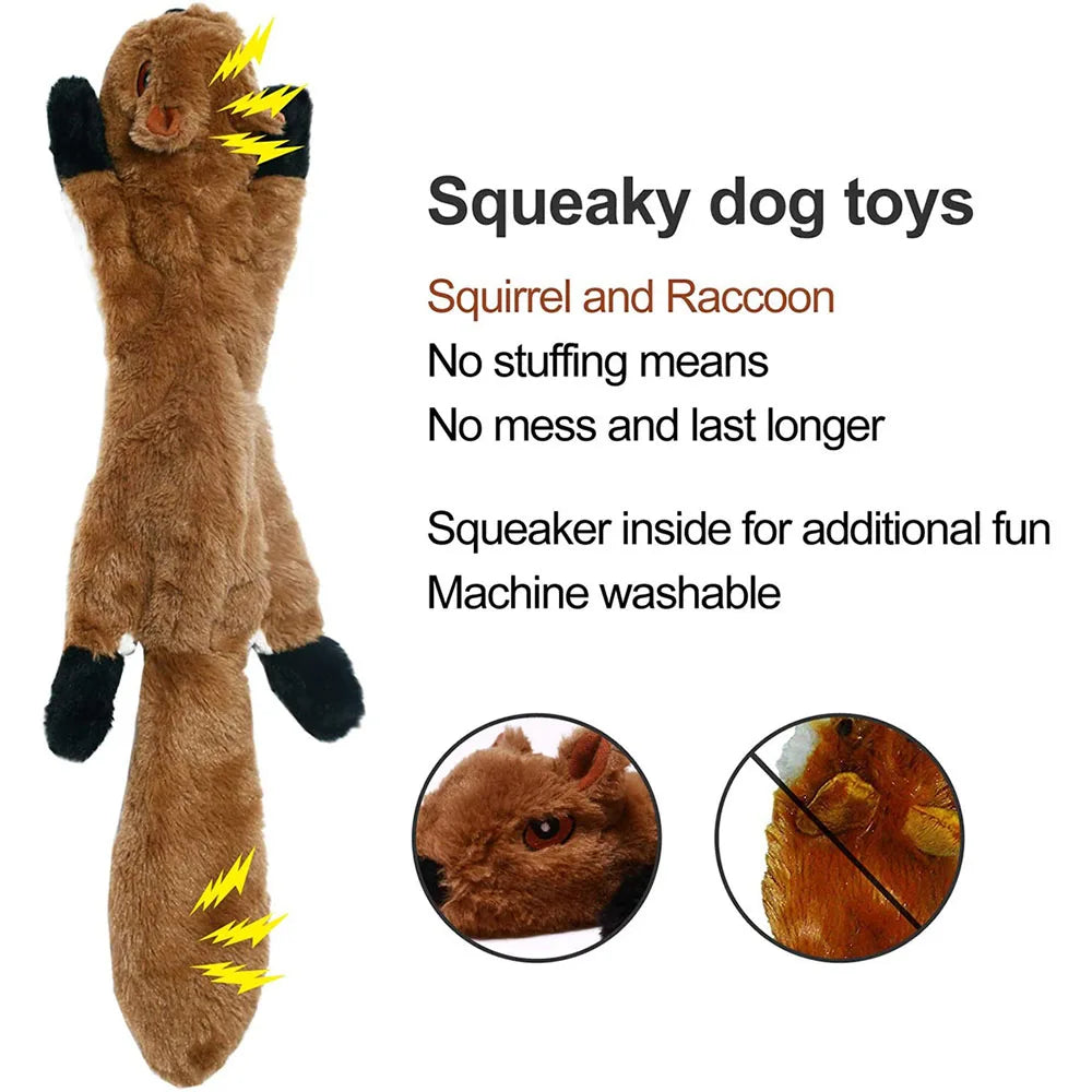 Jouet amusant pour chien, sans rembourrage, avec couineurs, en peluche durable, sans rembourrage, à mâcher