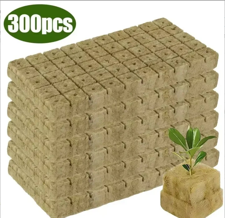 50/100x Stonewool Hydroponic Grow Media Cubes Garden Seedling Block Water Cultivation Seed Sowing Germination Culture Substrate