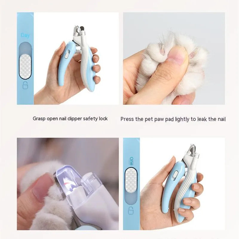 Coupe-ongles pour animaux de compagnie, coupe-ongles pour chiens et chats, coupe-ongles électrique à LED pratique, fournitures de toilettage pour chiens