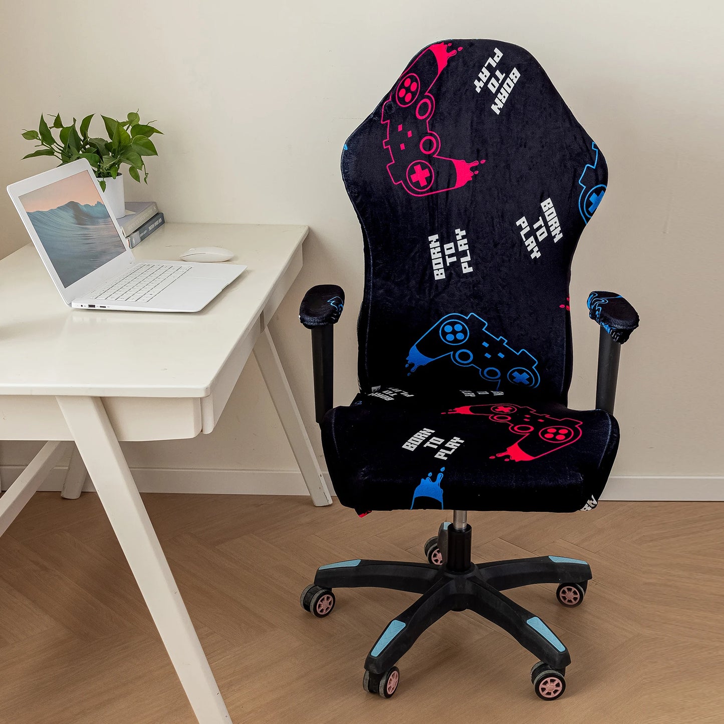 Housse de chaise de jeu en velours, douce et élastique, en élasthanne, extensible et rotative