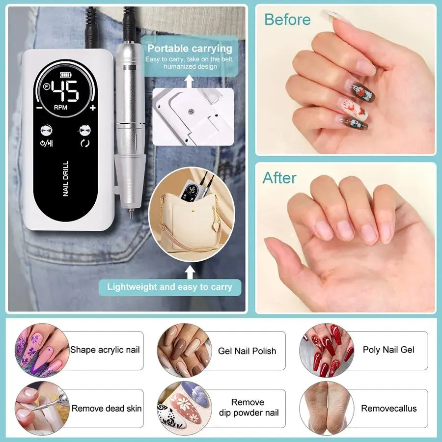 Ponceuse à ongles électrique portable professionnelle