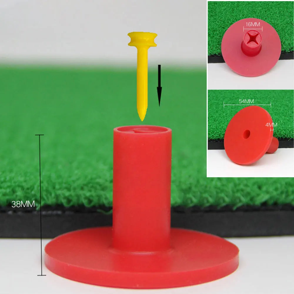 1 support de tee de golf en caoutchouc de 38 mm, accessoire d'entraînement pour tapis d'entraînement et de practice