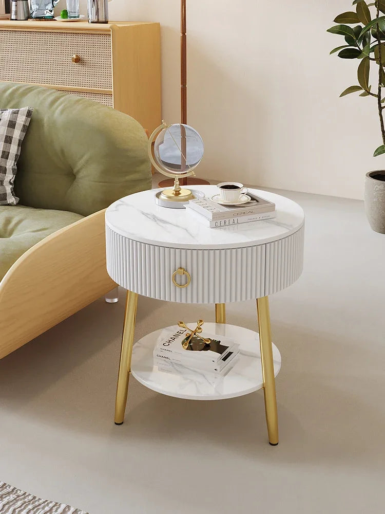Metal Kawaii Night Table Storage Minimalist Japandi Nordic Trendy Bedside Table Modern Slate Meuble De Rangement Home Furniture