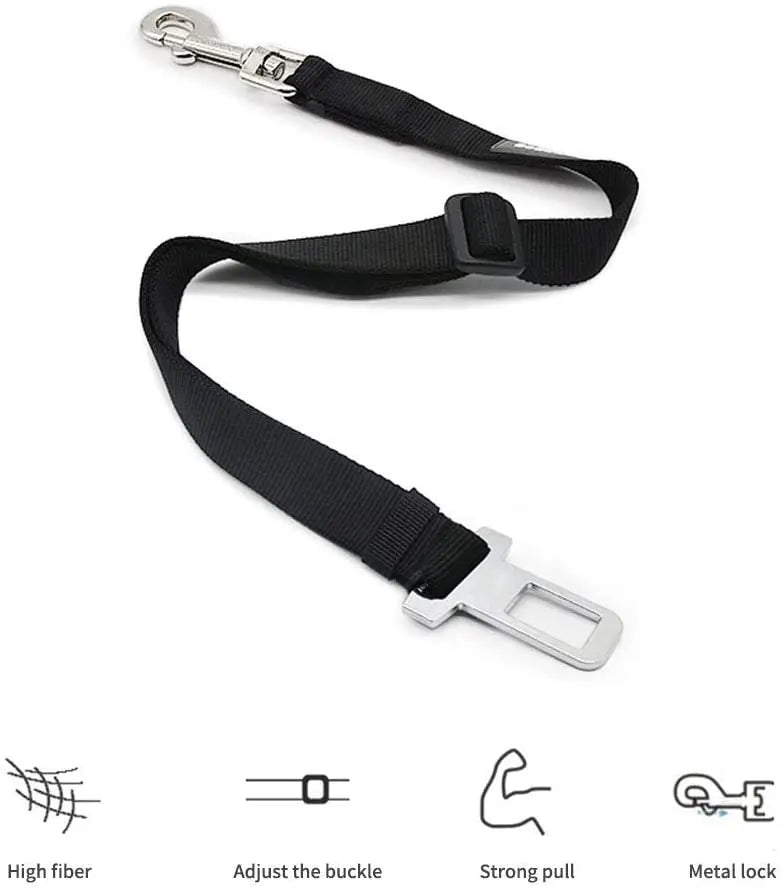Ceinture de sécurité réglable pour chien et chat, harnais pour véhicule, clip de sécurité, levier de traction, colliers pour chien, accessoires pour chien