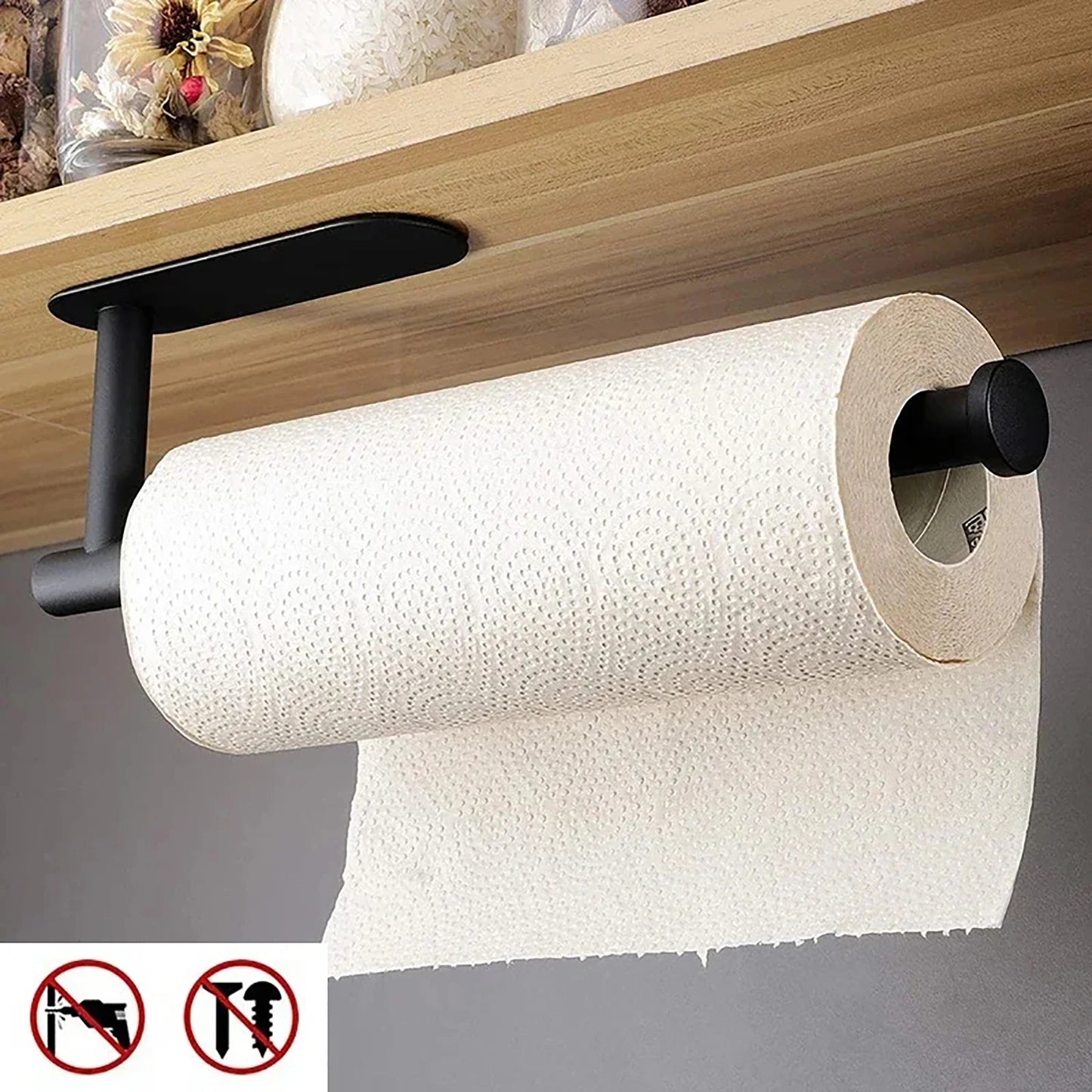 Porte-essuie-tout adhésif pour cuisine, distributeur de papier toilette, meuble de rangement, porte-serviettes, accessoires de salle de bain