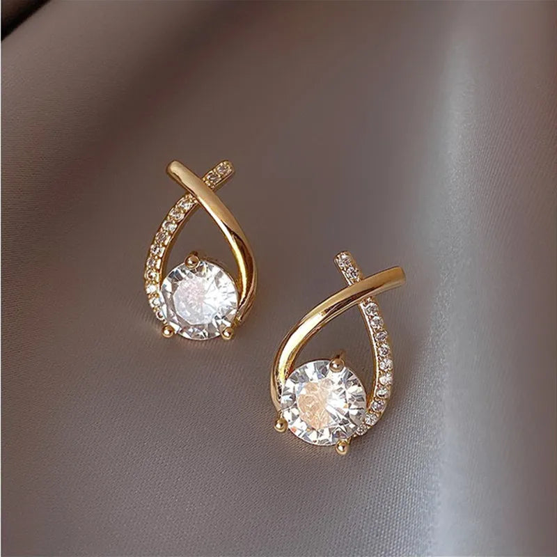 Boucles d'oreilles à micro-incrustations de strass