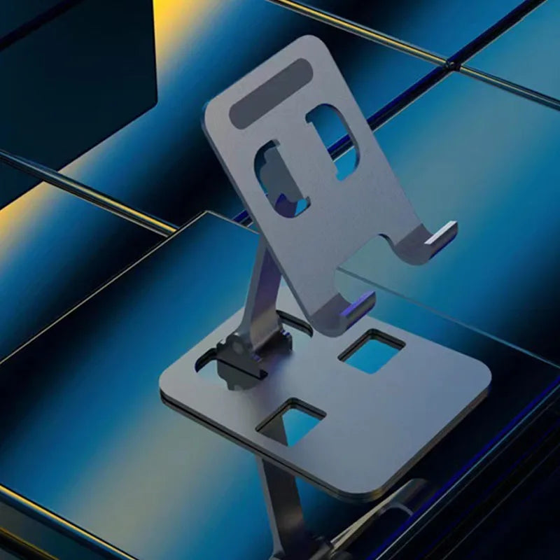 All Metal Aluminum 360 Rotation Mobile Phone Holder Universal Bracket Folding Double Shaft Design Stable Anti Fall