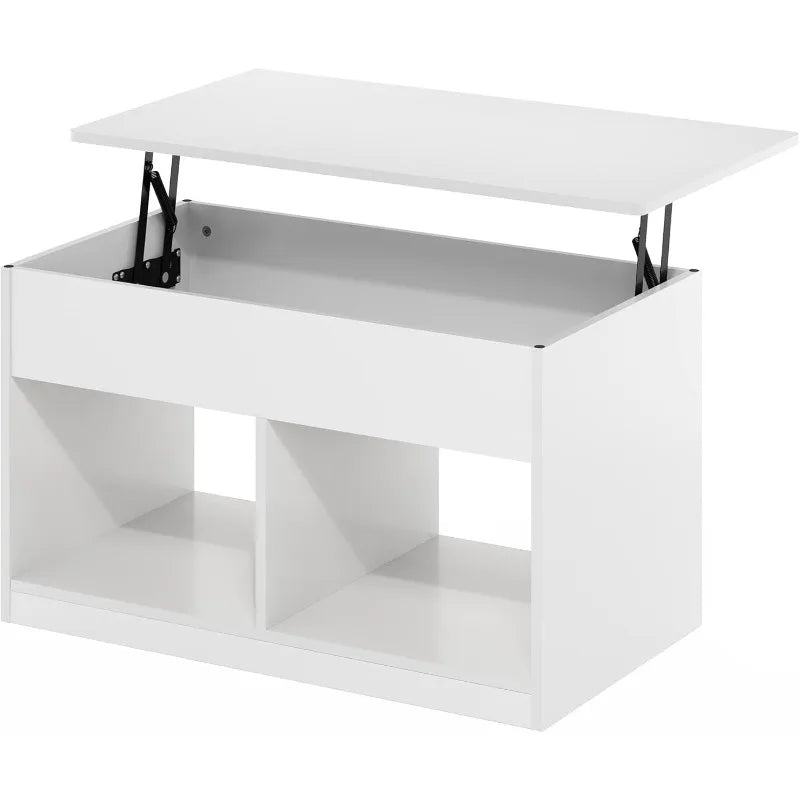 Table basse de salon Jensen à plateau relevable avec compartiment caché,
