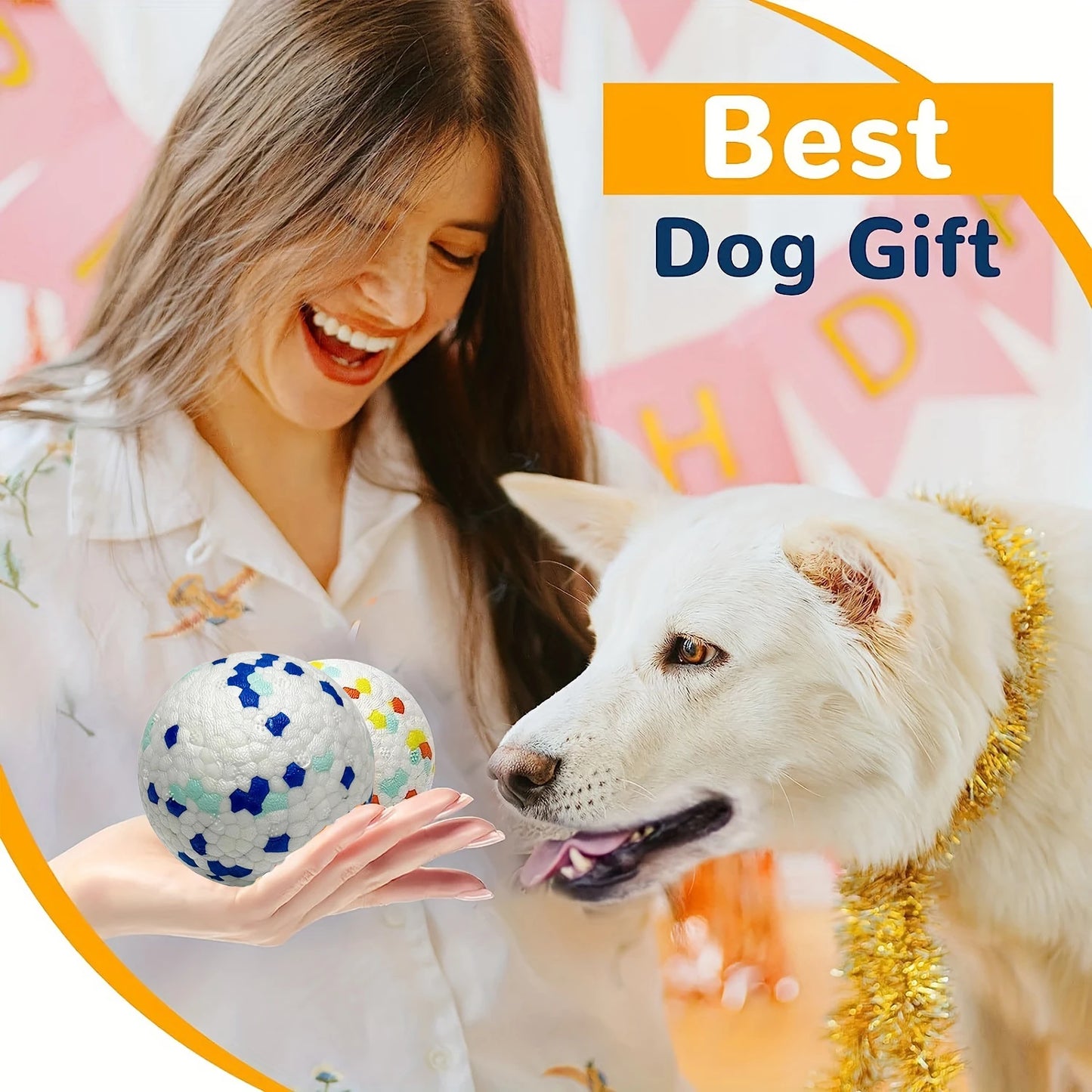 1 jouet pour chien, balle d'entraînement durable, jouet pour broyer les dents, fournitures interactives pour chien, accessoire interactif à mâcher pour animaux de compagnie