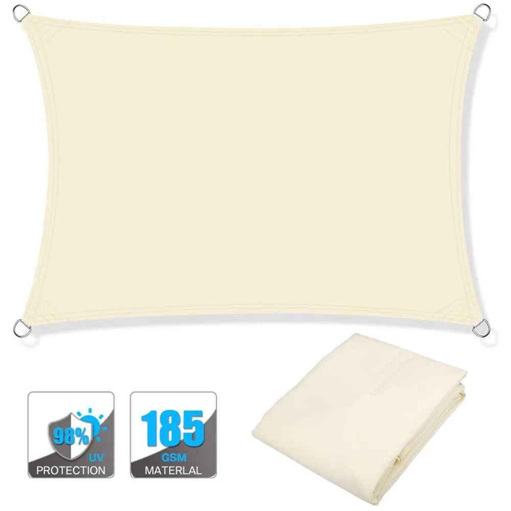 Voile d'ombrage rectangulaire imperméable et anti-UV pour jardin, terrasse, arrière-cour, terrasse, écran de confidentialité
