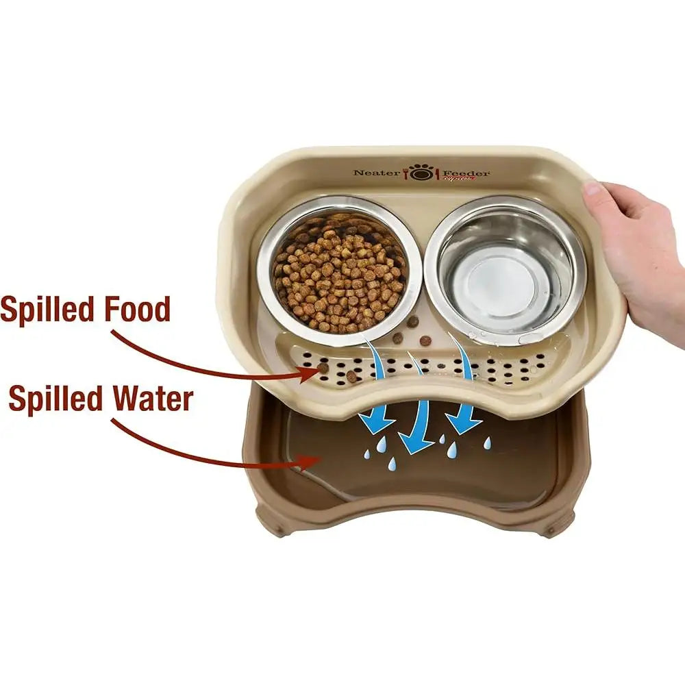 Gamelles surélevées anti-dégâts pour chiens, anti-déversement, anti-basculement, en acier inoxydable, mangeoire pour petits chiens, lavable au lave-vaisselle, pieds en caoutchouc