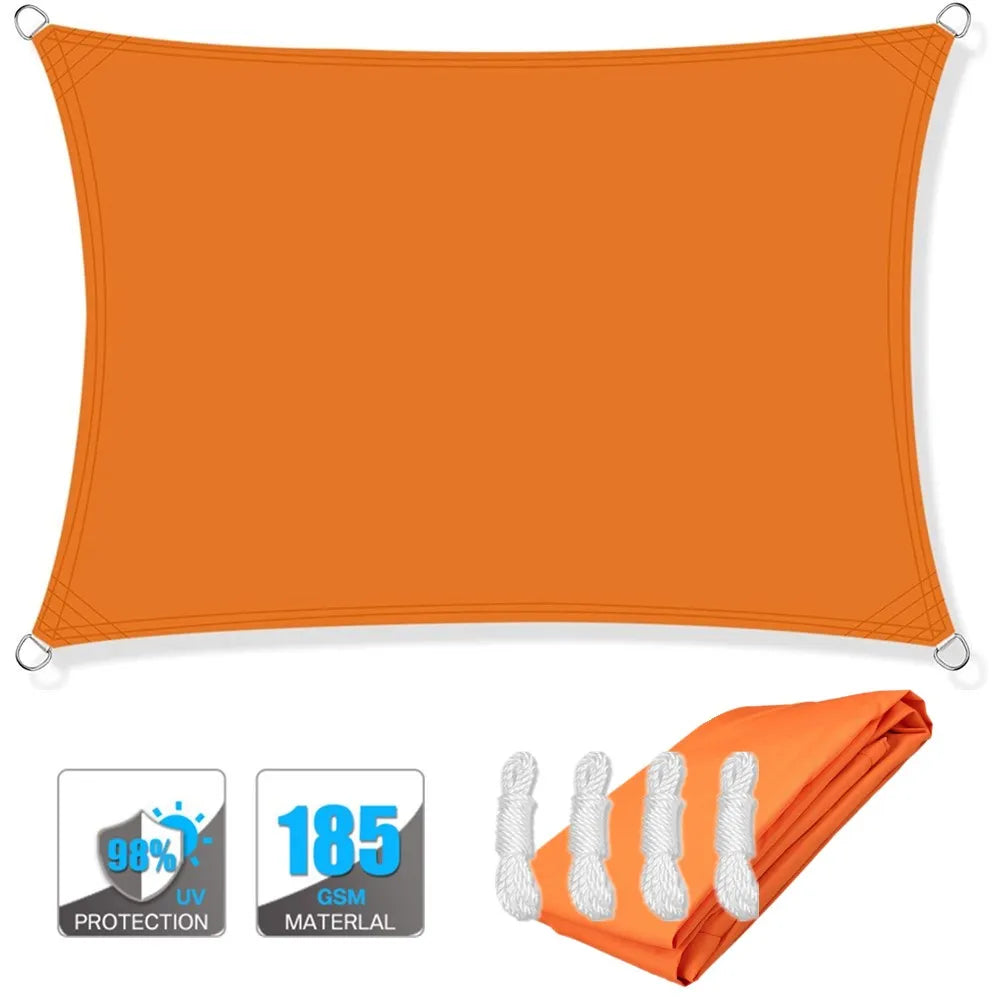 Voile d'ombrage rectangulaire imperméable et anti-UV pour jardin, terrasse, arrière-cour, terrasse, écran de confidentialité
