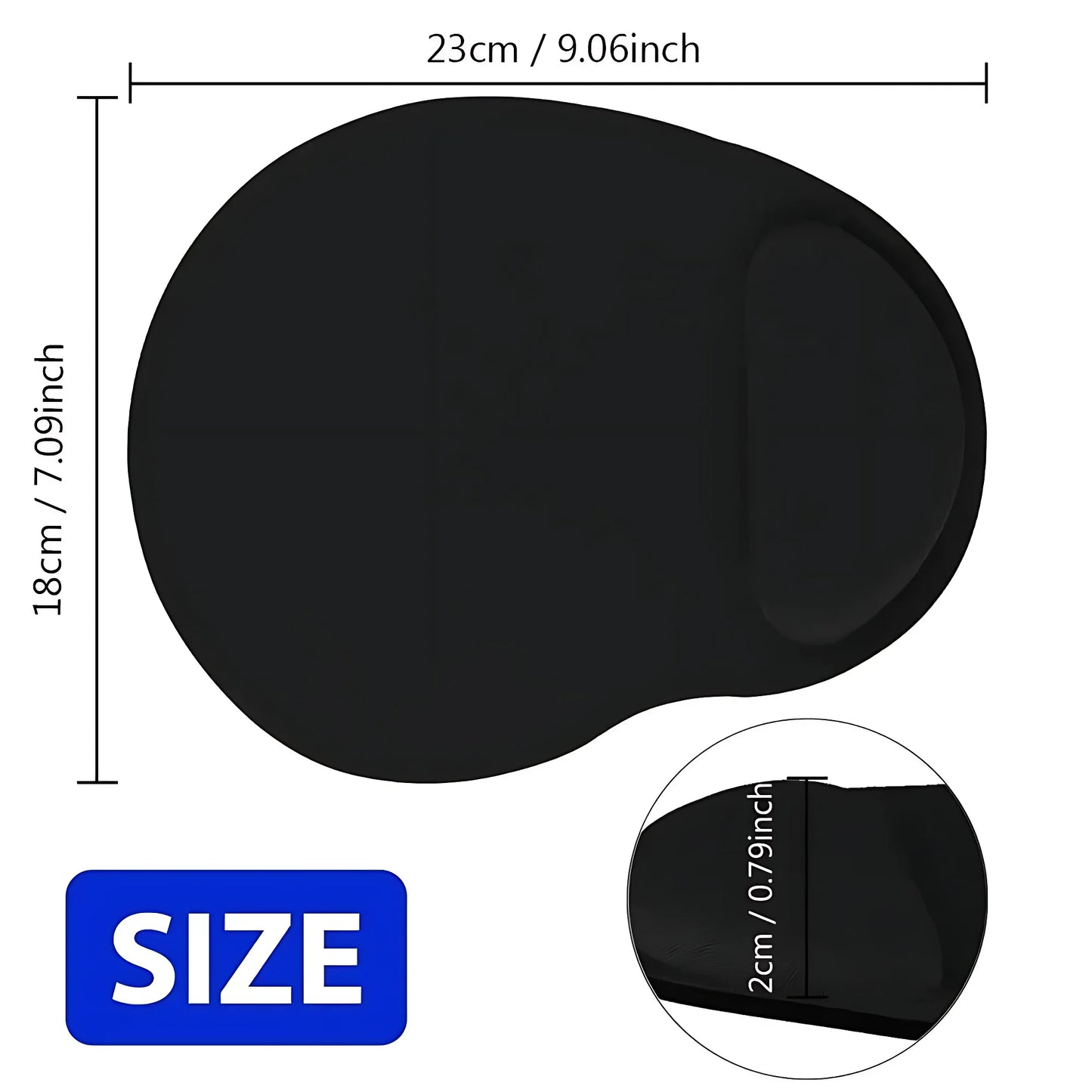 Tapis de souris ergonomique avec repose-poignet confortable et antidérapant, doux et confortable pour ordinateur portable