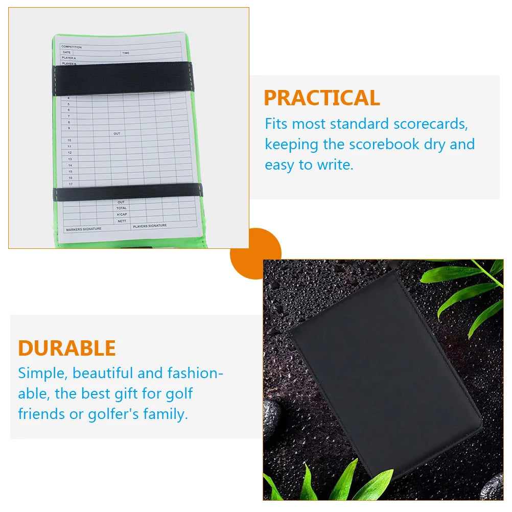 Carnet de score de golf professionnel portable avec couverture en PU élégante.