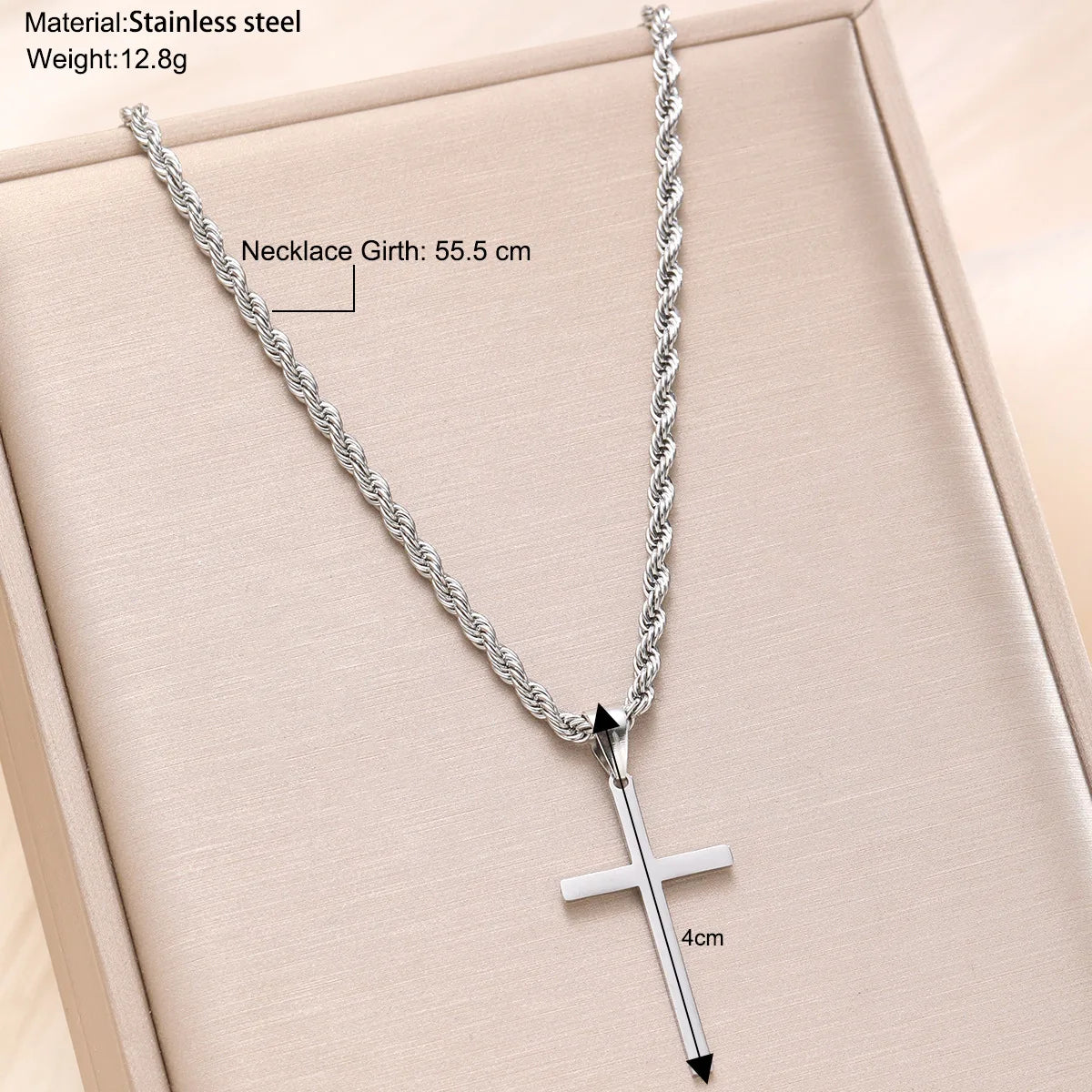 New Stainless Steel Cross Pendant Necklace for Men Women Minimalist Gold Color Jewelry Male Female Necklaces Chokers Gifts