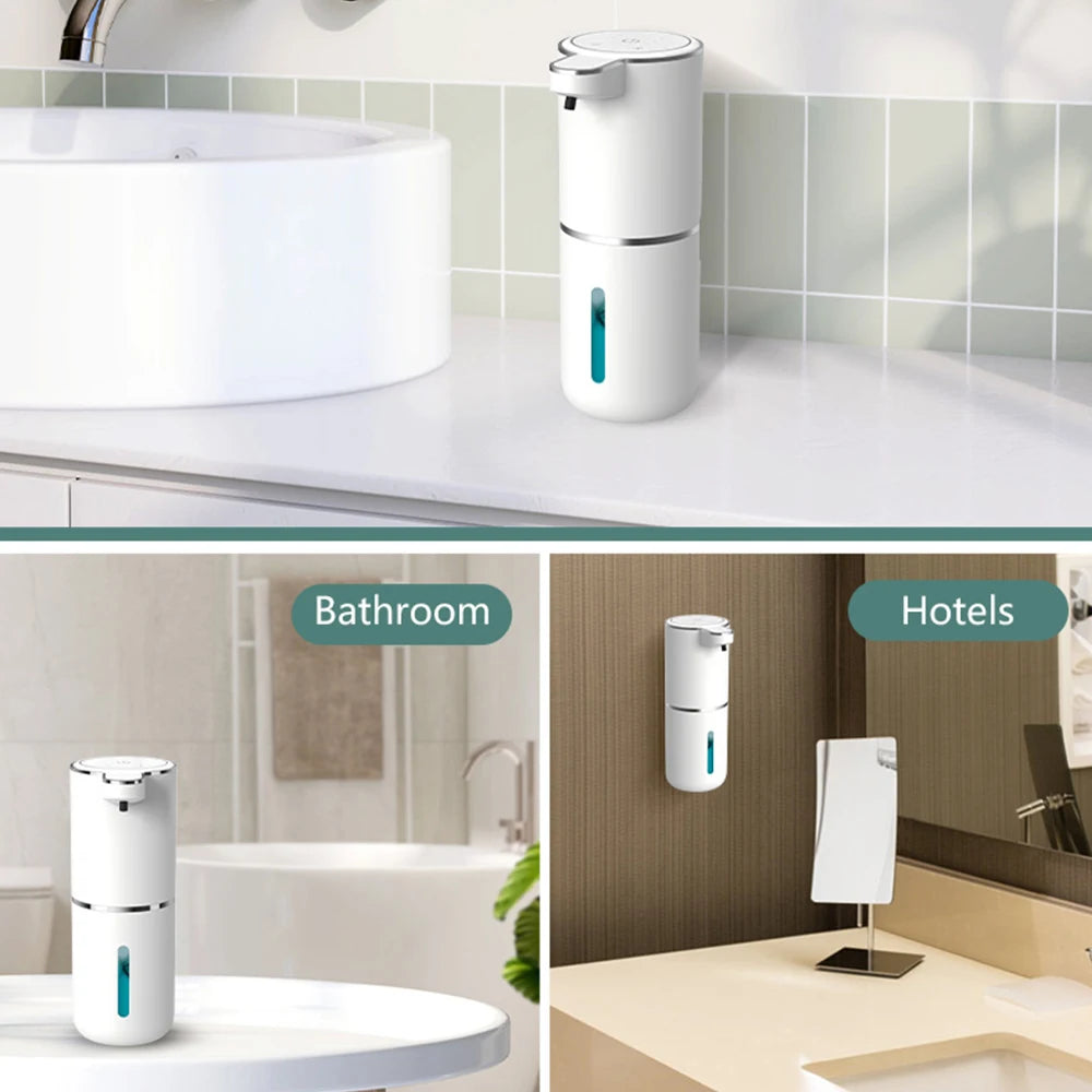 Automatic Touchless Foaming Soap Dispenser 380ml 4 Level Adjustable USB Rechargeable Electric Wall Mounted for Bathroom Kitchen