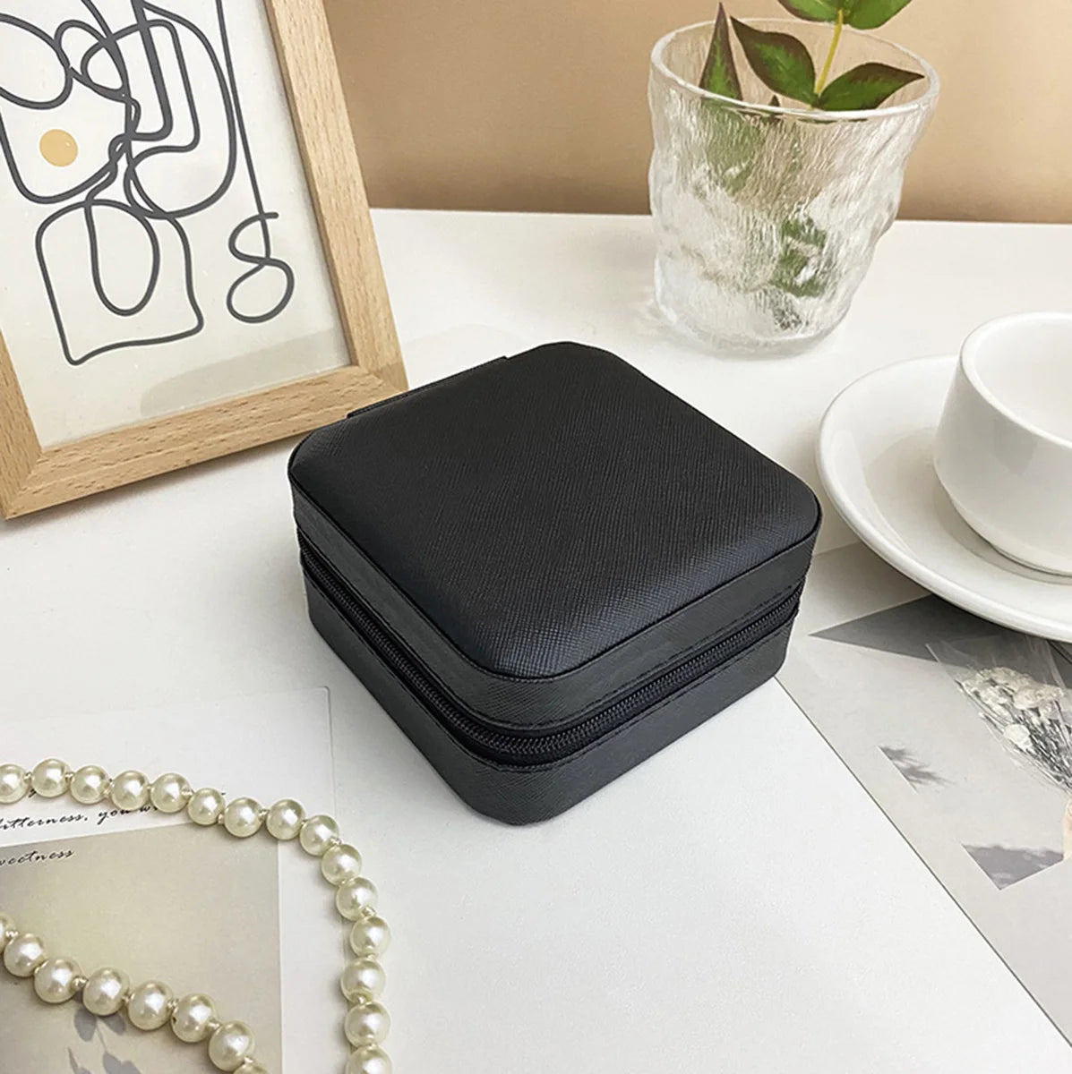 Mini boîte de rangement de voyage pour bijoux