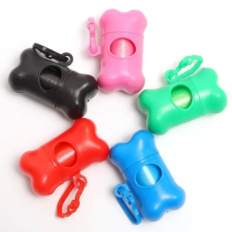 Poubelle pour animaux de compagnie en plastique en forme d'os, outil portable, sac de nettoyage spécial pour chiens sortant, facile à retirer, fournitures pour chiens, sac à crottes