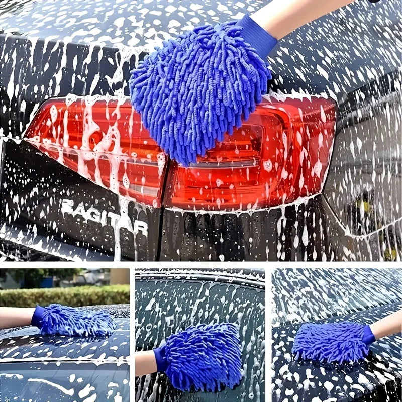 1 gant en peluche chenille pour le nettoyage de la voiture