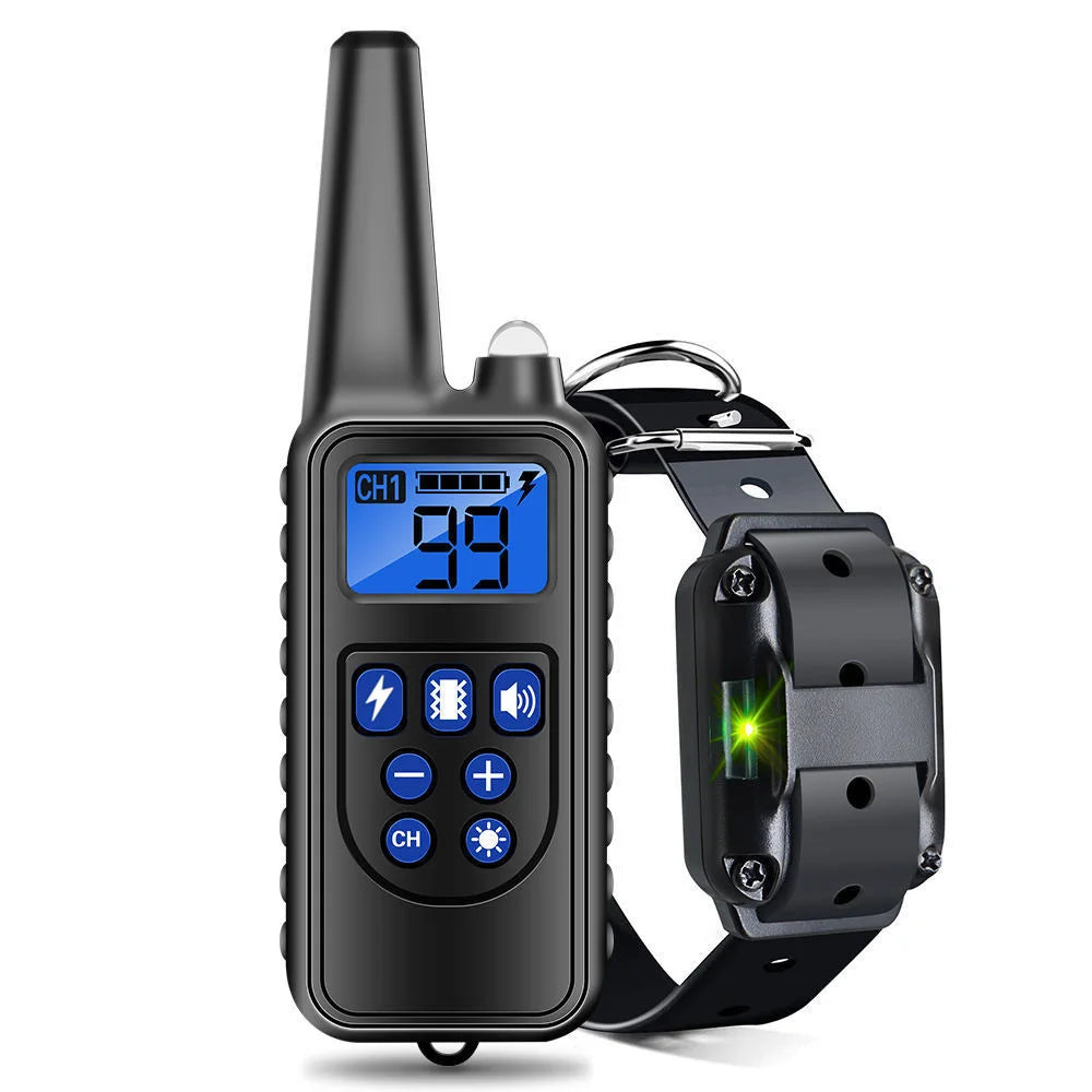Collier de dressage électrique pour chien, rechargeable, anti-aboiements, anti-choc, anti-vibrations, étanche, avec clicker