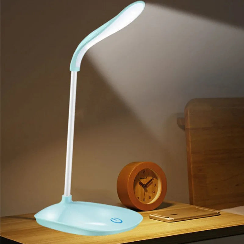 Lampe LED de lecture à chargement USB pour dortoir, protection des yeux, perles, variateur tactile à trois vitesses