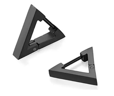 1 paire de boucles d'oreilles triangulaires punk . Acier inox