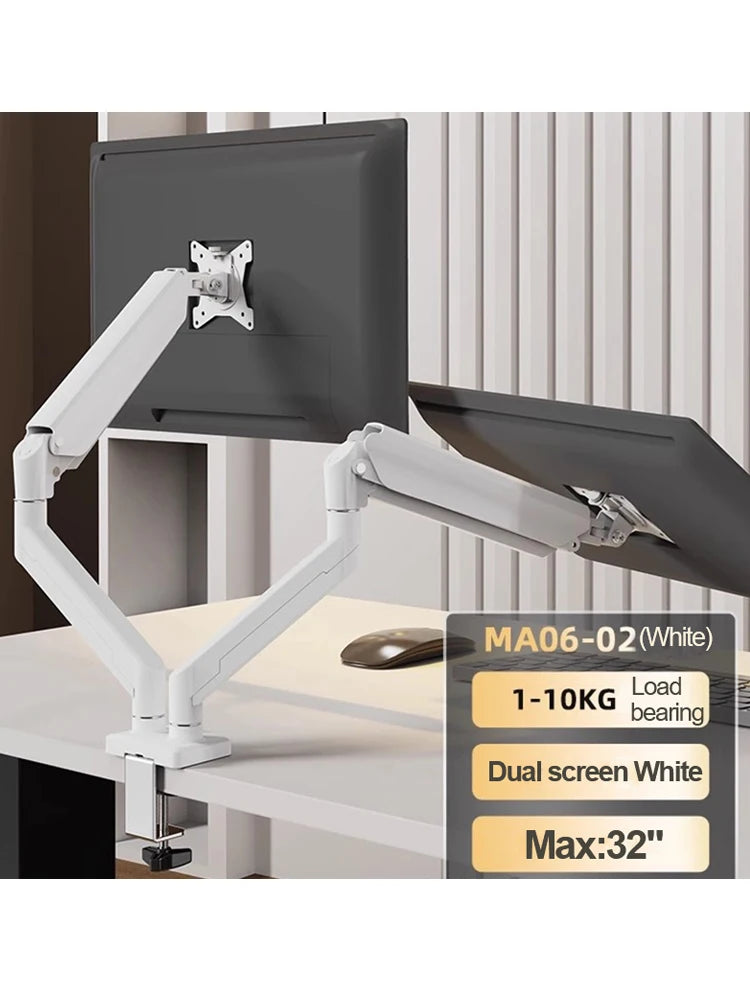 Support de moniteur réglable en hauteur VESA 100 x 100 mm pour deux écrans jusqu'à 32 pouces et 19,8 lb par écran