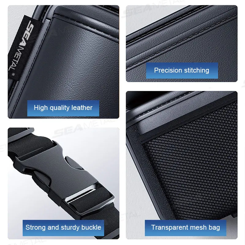 SEAMETAL Car Trunk Organizer Hanging Backseat Storage Bag Hook and Loop Fastener Leatherette Storage Pocket for SUV/MPV/Truck
