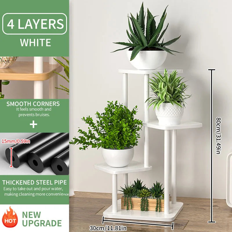Support pour plantes, étagère de rangement en bois à 4, 5 ou 6 niveaux, présentoir pour pots de fleurs, présentoir d'intérieur pour plusieurs pots de fleurs