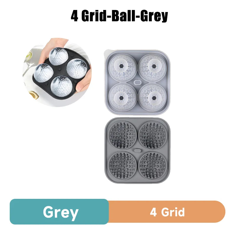 Moule à glaçons rond en silicone pour golf, spécial whisky, 4 grilles de golf, ustensiles de cuisine