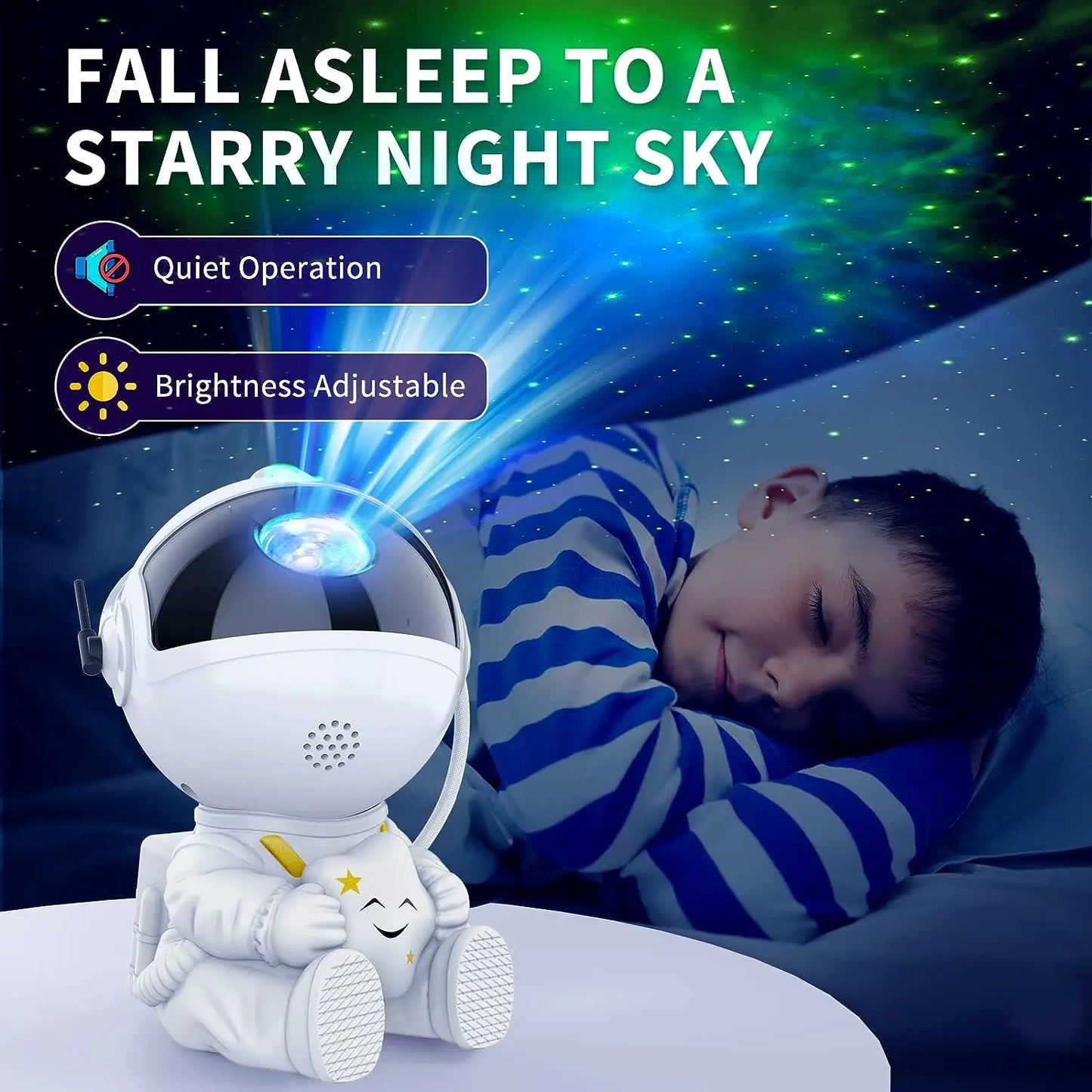 Projecteur d'étoiles pour enfants, veilleuse galaxie, astronaute, espace, projecteur, nébuleuse étoilée, lampe de plafond LED pour cadeau de Noël ou d'anniversaire