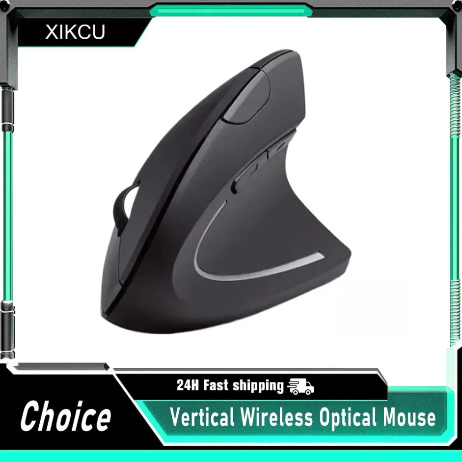Souris verticale ergonomique sans fil 2,4 GHz, 3 DPI réglables 800/1200/1600, 6 boutons pour ordinateur portable et de bureau