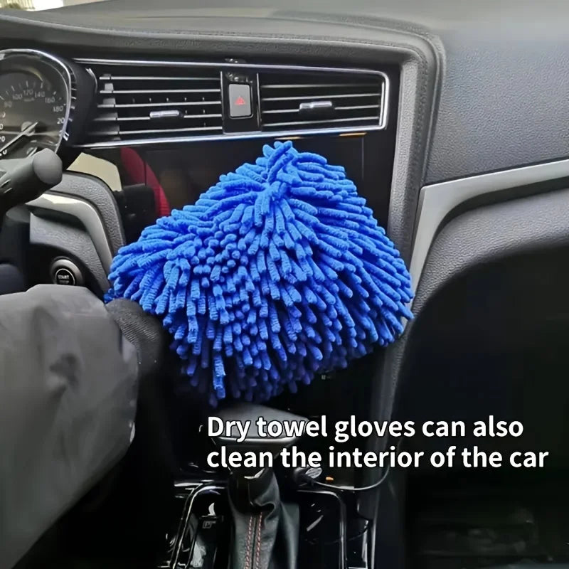 1 gant en peluche chenille pour le nettoyage de la voiture