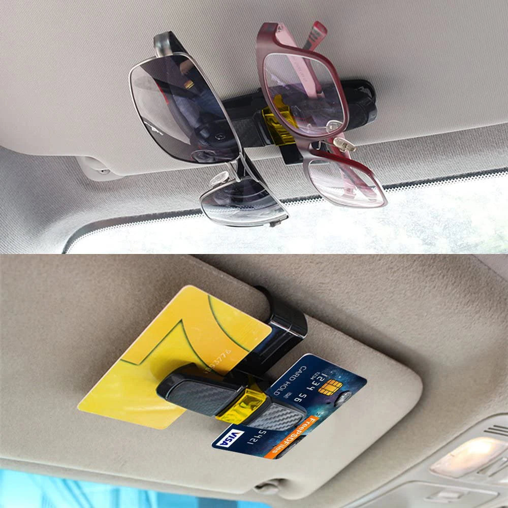 1pcs Car Glasses Holder Portable Eyeglasses Sunglasses Case Ticket Card Clamp Car Sun Visor Clip ABS Auto Accessories
