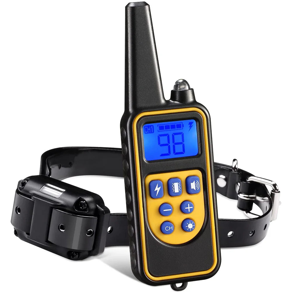 Collier de dressage électrique pour chien, rechargeable, anti-aboiements, anti-choc, anti-vibrations, étanche, avec clicker