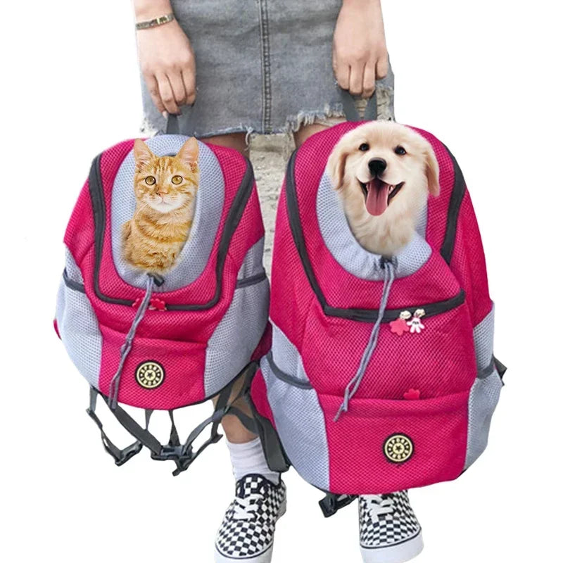 Double Shoulder Portable Outdoor Pet Dog Carrier Bag Travel Breathable Dog Backpack Outdoor Cat Carrier Pet Carrying Supplies